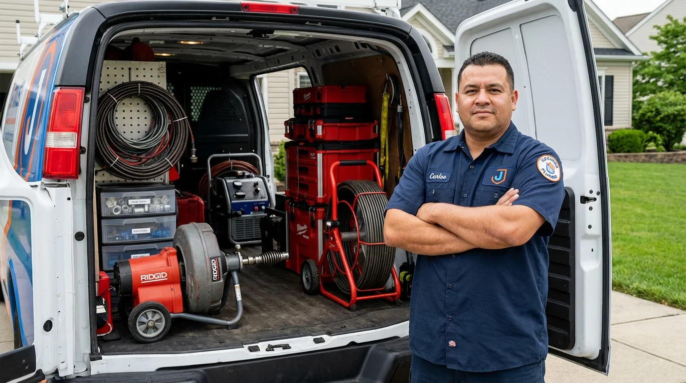 Professional drain cleaning equipment and Johns Plumbing LLC plumber in Mound Bayou