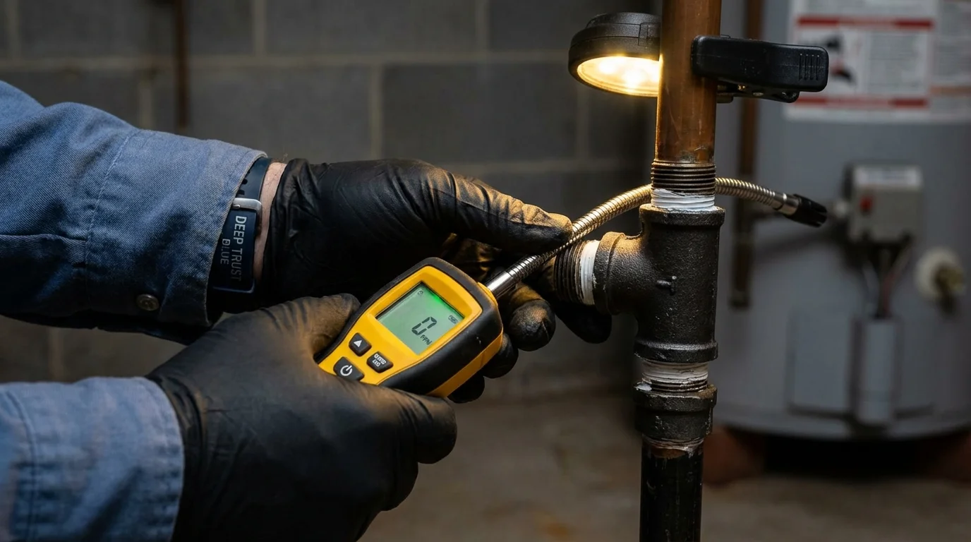 Gas leak detection with electronic sniffer by Johns Plumbing LLC in Mound Bayou